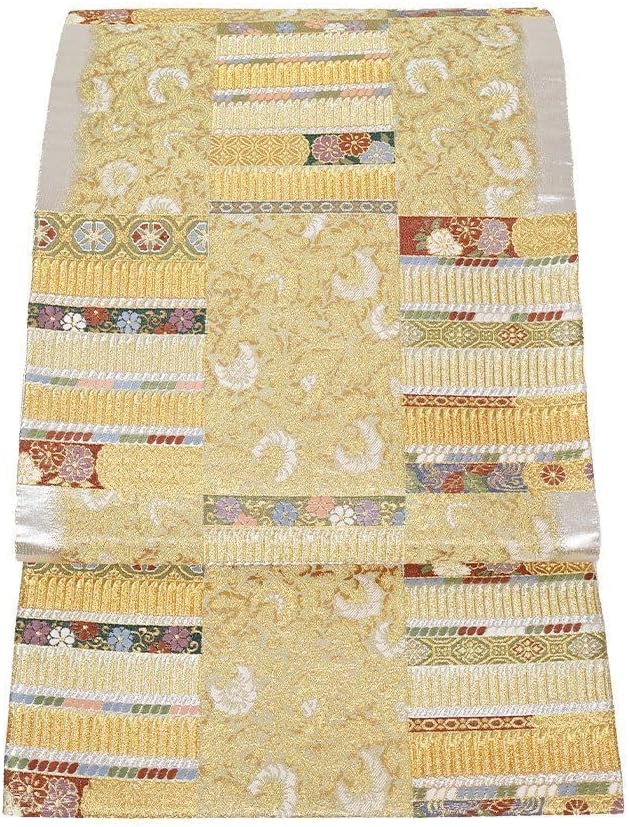 礼装用 袋帯 正絹 金 銀 鎧文 唐花 桜 菊 Lサイズ F7337 レディース